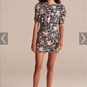 NWT Le vie Rebecca Taylor trellis print dress mini